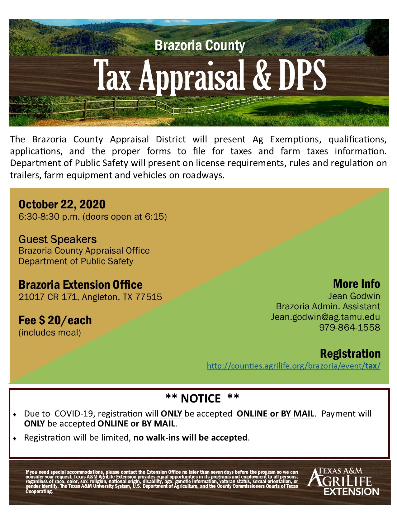 CANCELED - Tax Appraisal & DPS - Brazoria